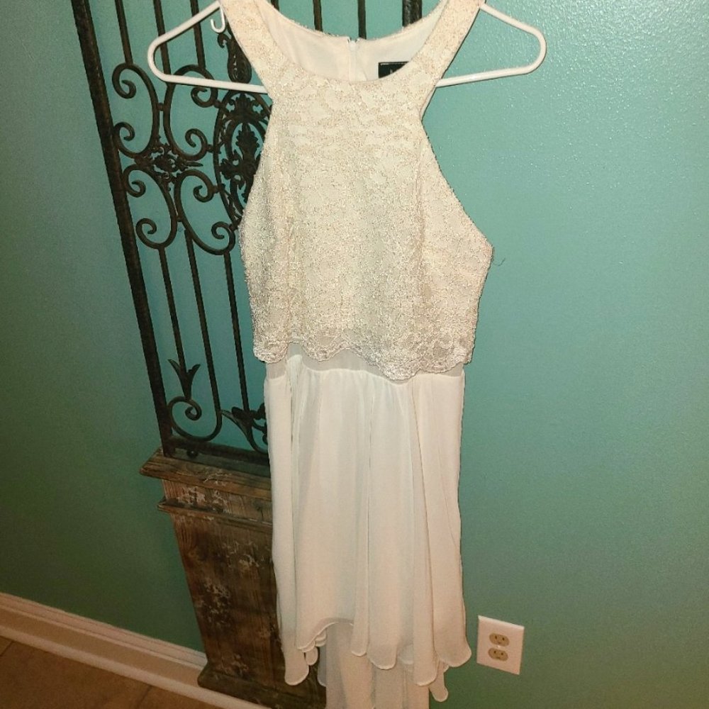White shimmer dress